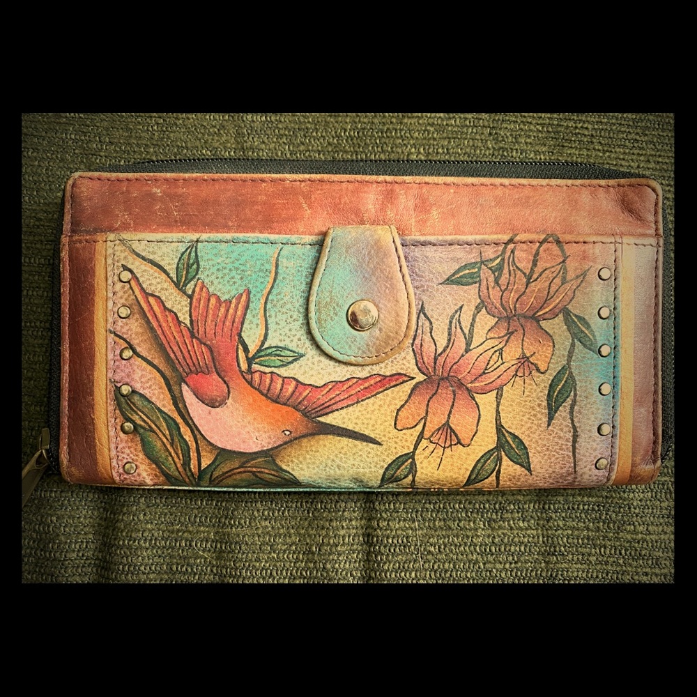 Anuschka Handpainted Artist Leather Wallet